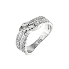 Stříbrný prsten posázený zirkony OR706