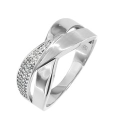 Stříbrný prsten se zirkony OR363