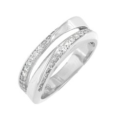Stříbrný prsten se zirkony OR370