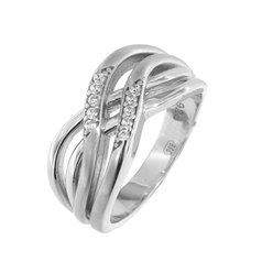 Stříbrný prsten se zirkony OR587