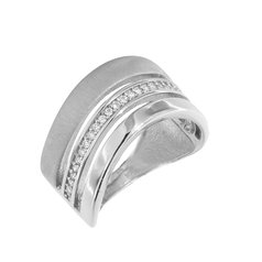 Stříbrný prsten se zirkony OR073