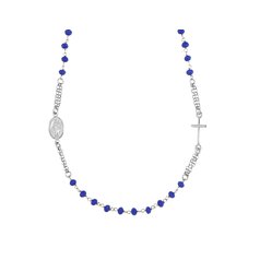 Stříbrný náhrdelník růženec blue 16530142