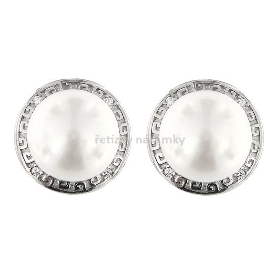 stříbrné náušnice klipsy perla SL435002.JPG
