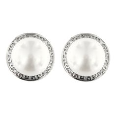 Stříbrné náušnice s pravými perlami klips SL435002