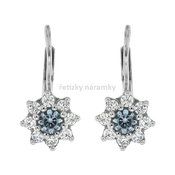stříbrné náušnice kytičky se světle modrým zirkonem 438127.jpg
