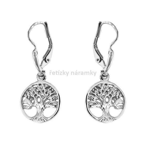 stříbrné náušnice stromy života visací na patent.jpg