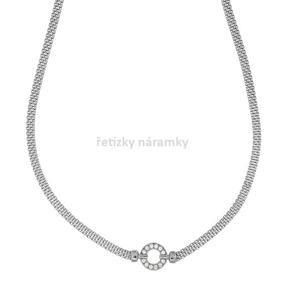 stříbrný náhrdelník coreana se zirkonovým kroužkem 2021013V43.JPG