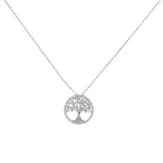 Stříbrný náhrdelník  strom života s bílými zirkony L47632045