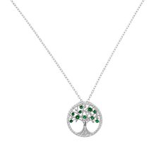 Stříbrný náhrdelník  strom života s barevnými zirkony L47632045