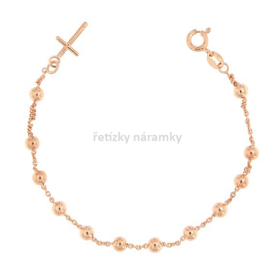 stříbrný náramek růženec zlacený 166057E.jpg