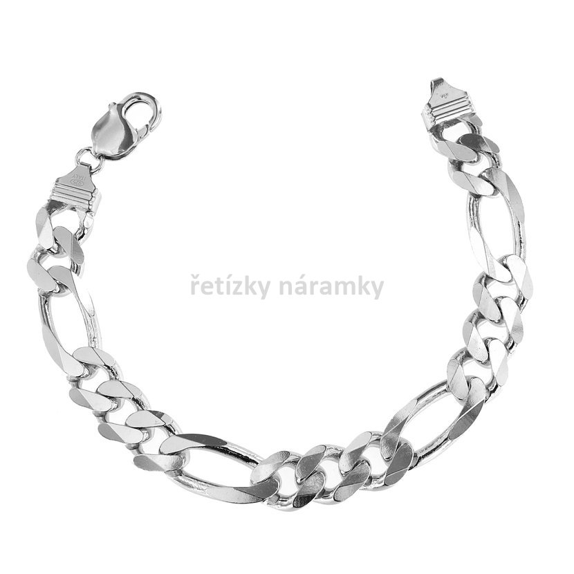 stříbrný pánský náramek figaro silný 1002300.JPG