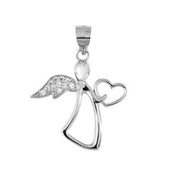 Stříbrný přívěsek anděl se srdcem L446002