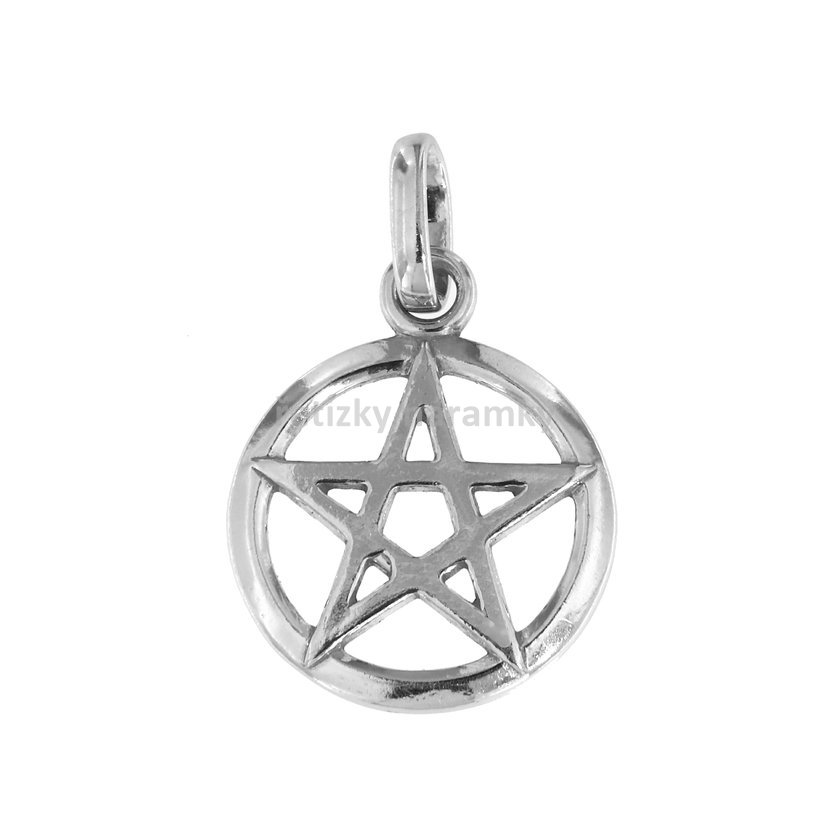 stříbrný přívěsek pentagram pěticípá hvězda.2.JPG